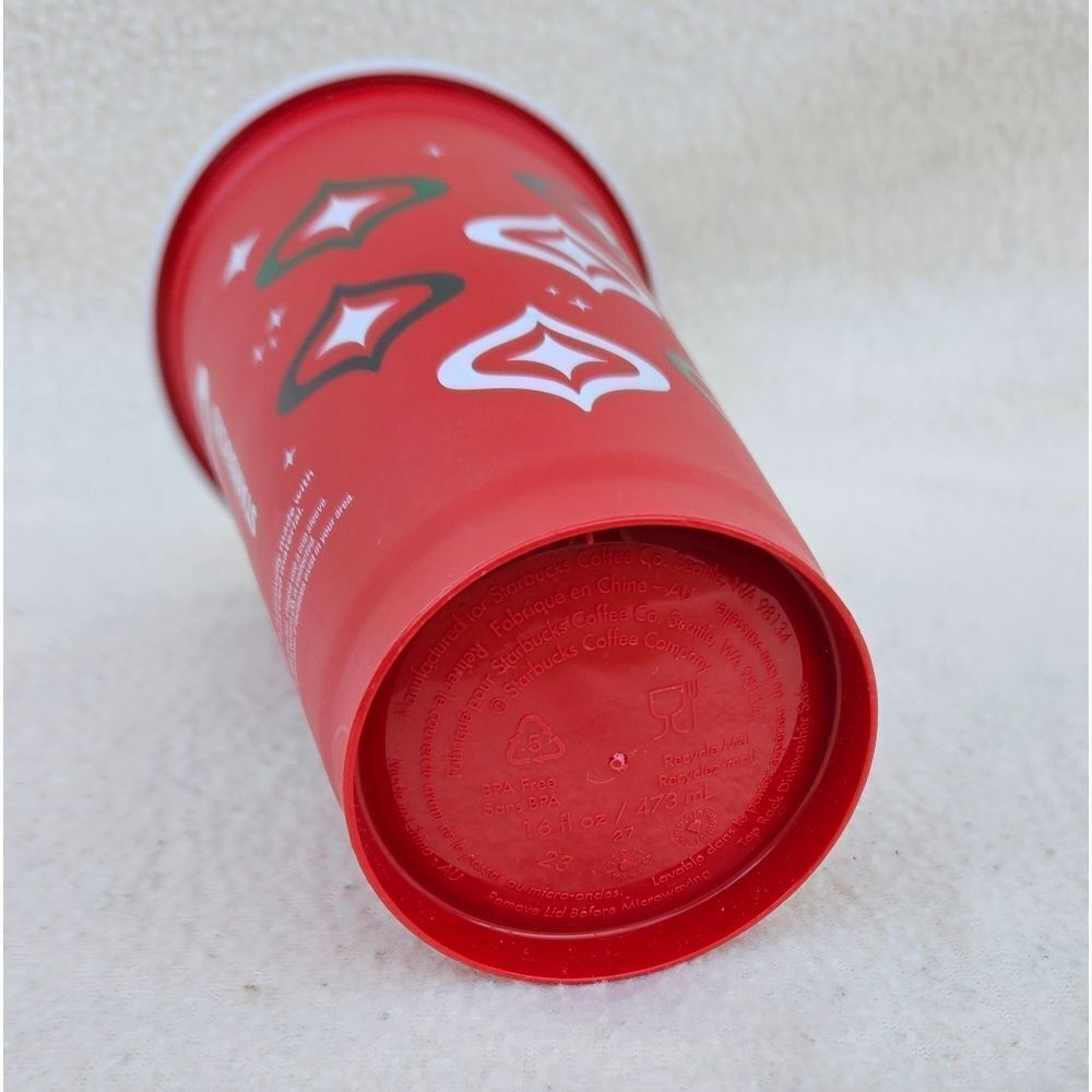 Starbucks Holiday Reusable Cup With Lid 16oz - Picture 6 of 9